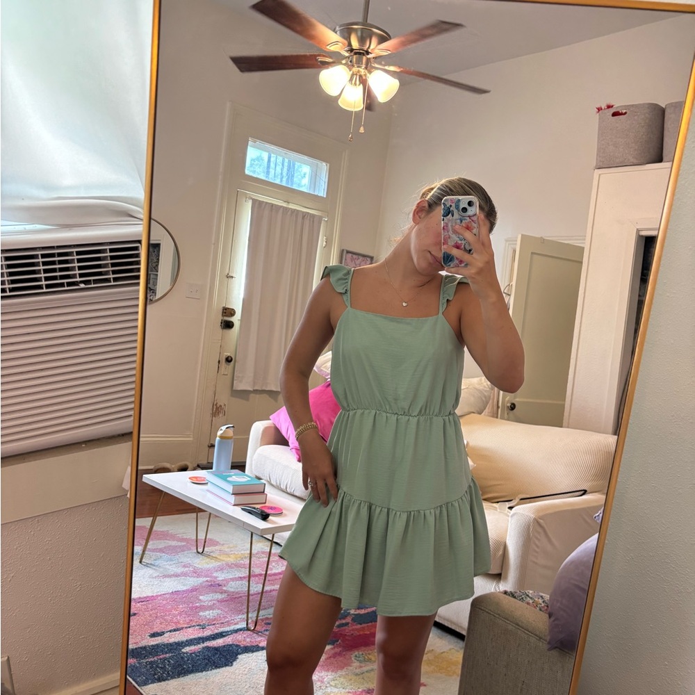 Mint Green Ruffle Dress